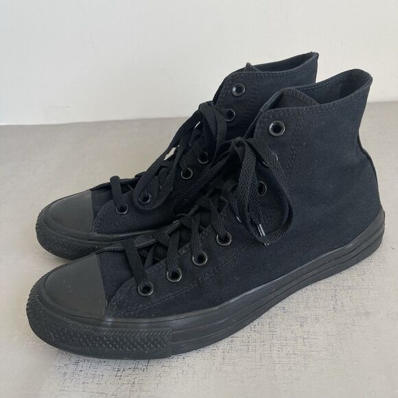 Converse All-Star High Top Sneakers Shoes All Black Unisex Mens 9 Womens 11 - Picture 9 of 16